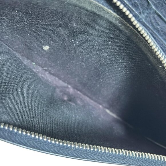 Auth BALENCIAGA Giantmoney 233599 Dark Navy Leather - Long Wallet - Picture 9 of 10